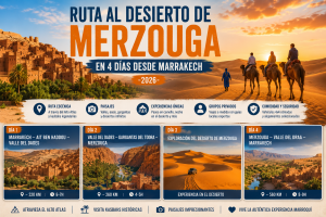 Ruta al Desierto de Merzouga en 4 Días desde Marrakech