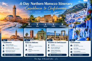 4-Day Northern Morocco Itinerary: Casablanca to Chefchaouen